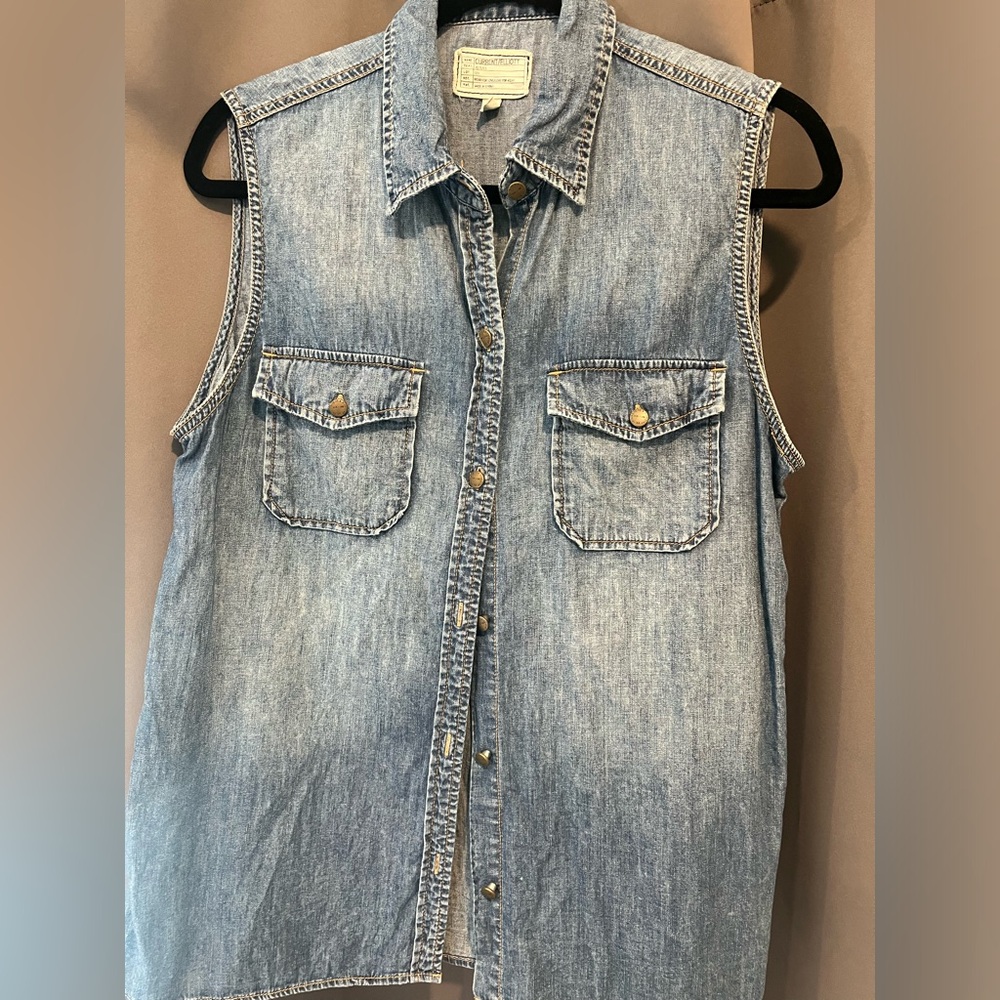 Current/Elliott denim button down Sleeveless Size 3 Womens
